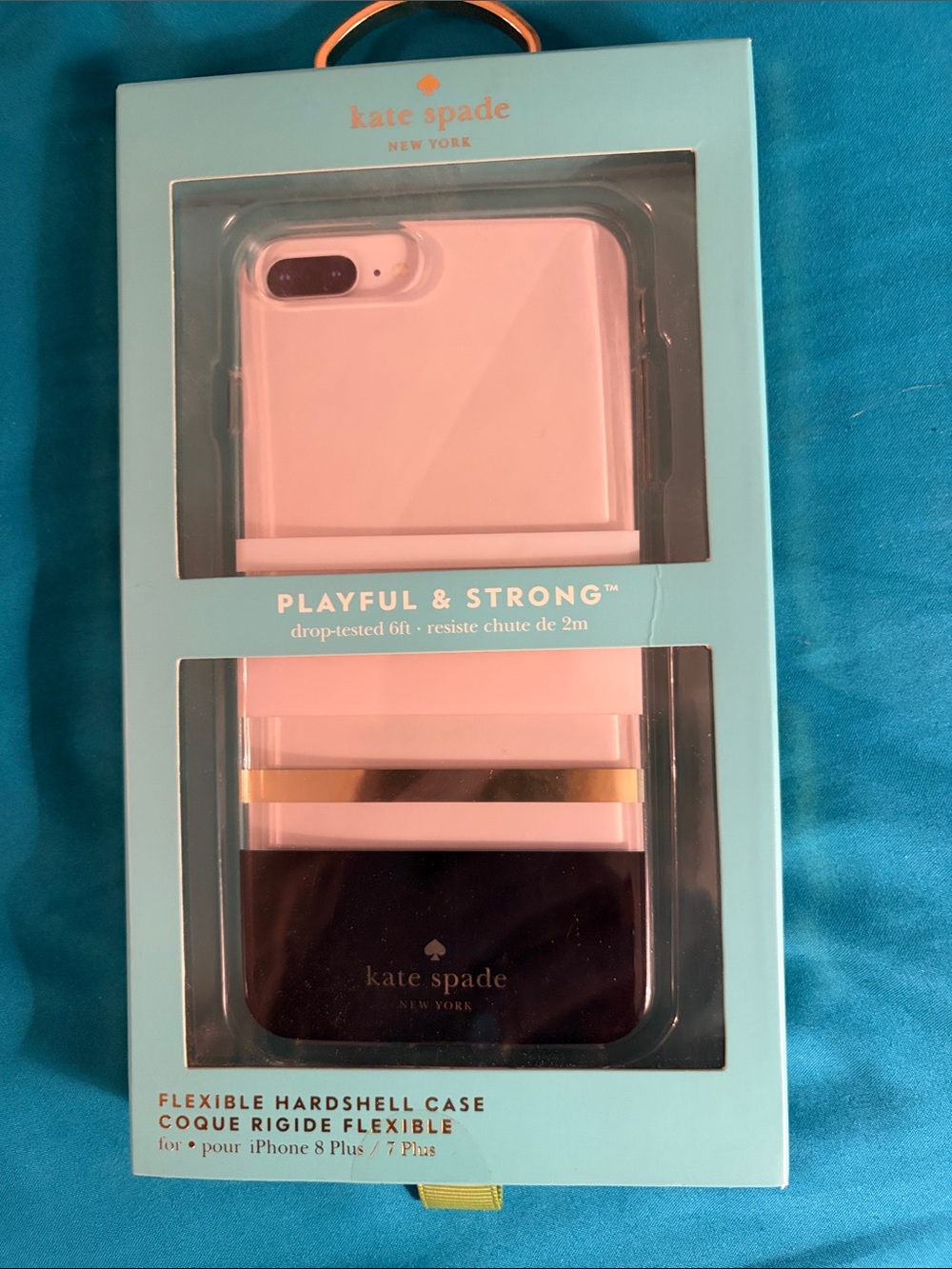 kate spade Pink, Black & Gold Stripe Flexible Hardshell iPhone Case
